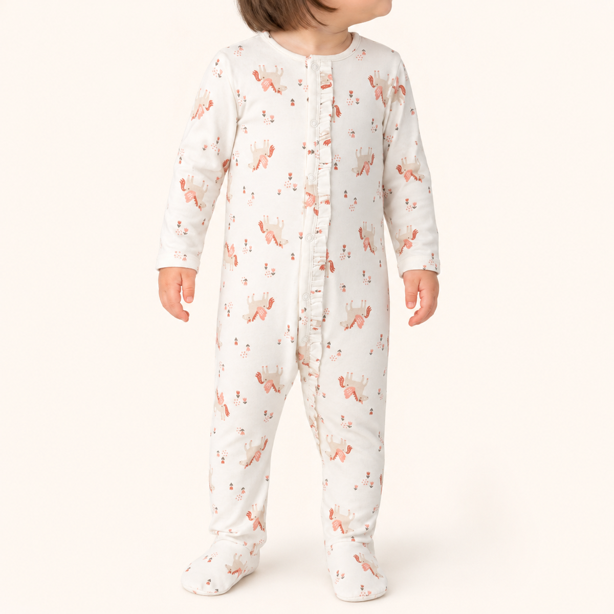 White Pink Uniorn Romper