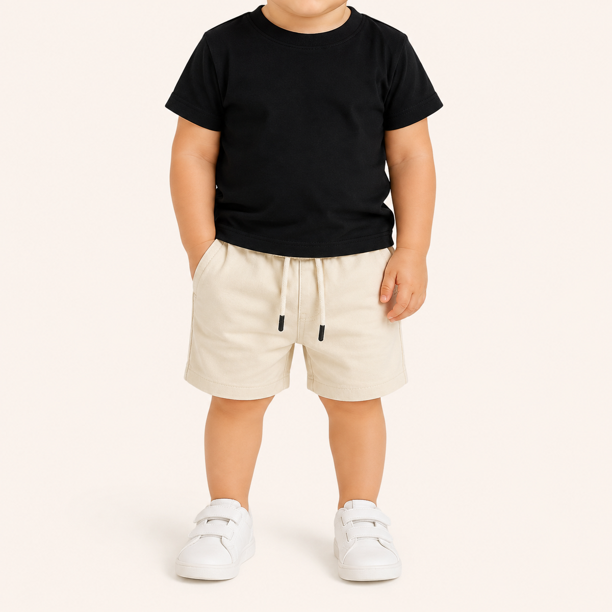 Off White Cotton Shorts
