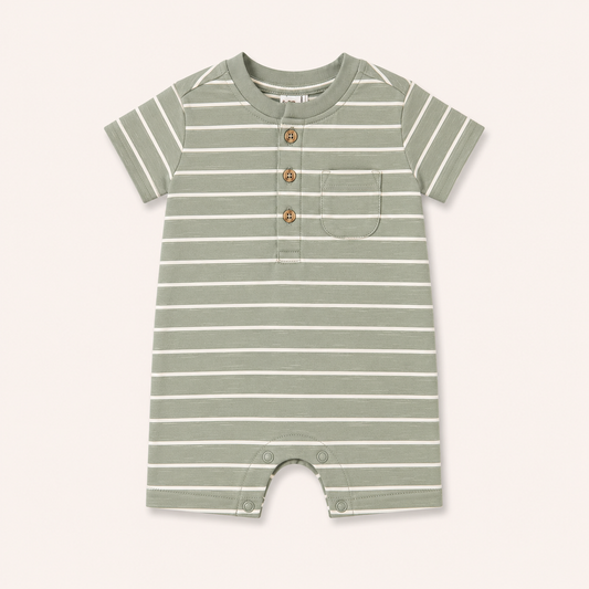Stripe Green Romper