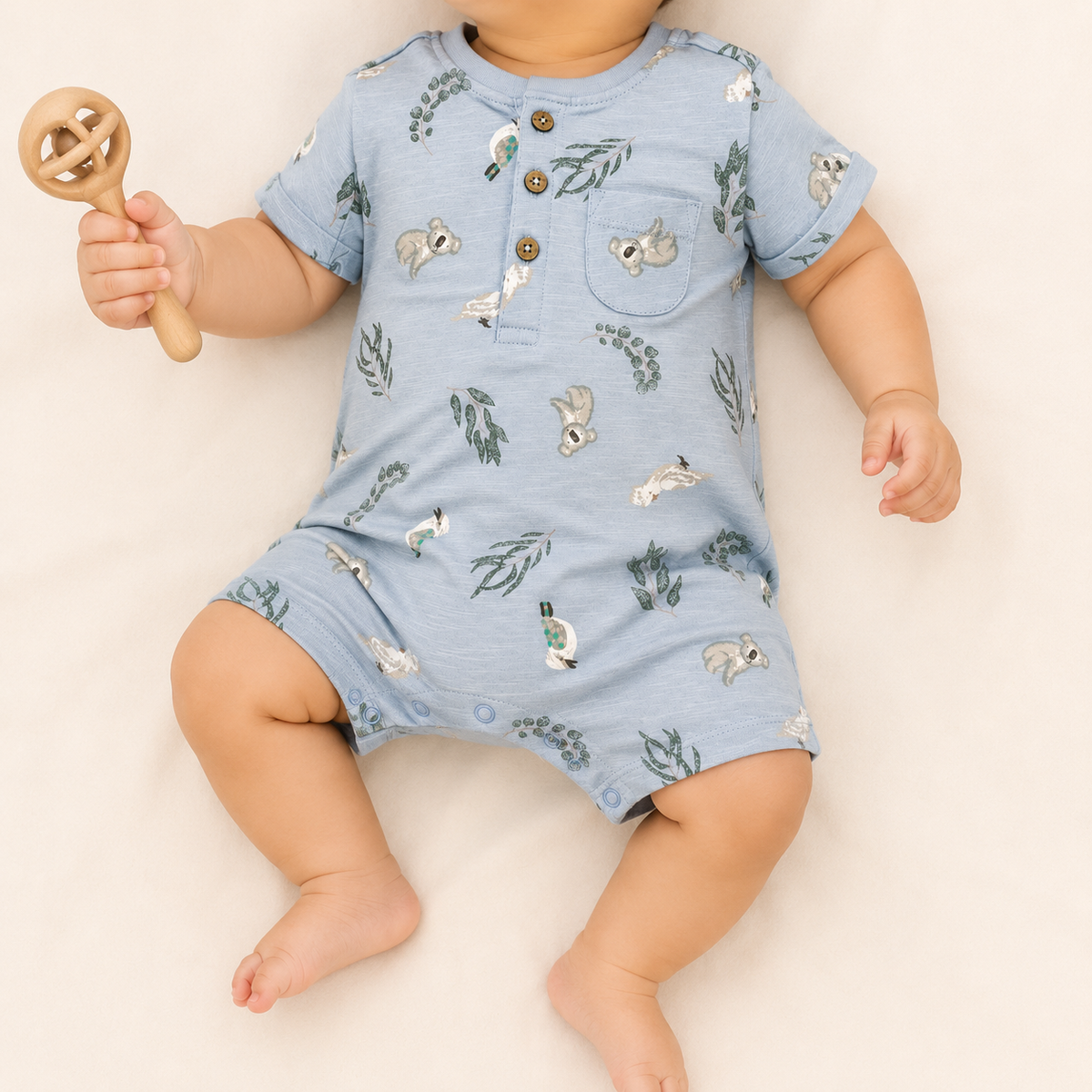 Blue Bear Romper