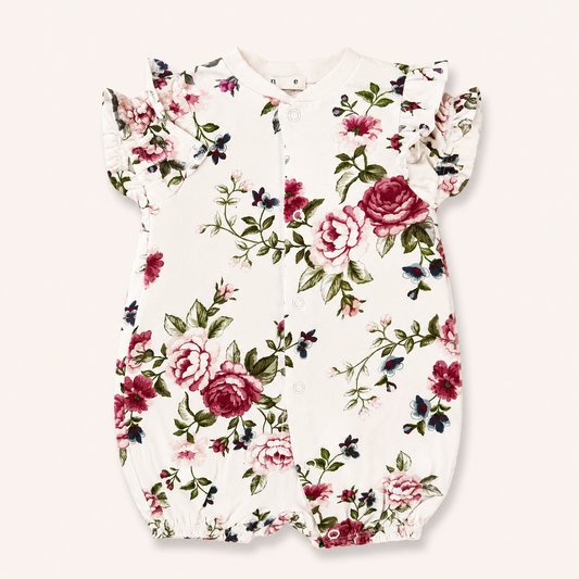 White Floral Romper