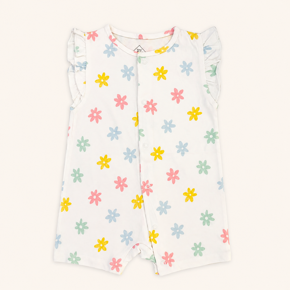 White Multi Flower Romper