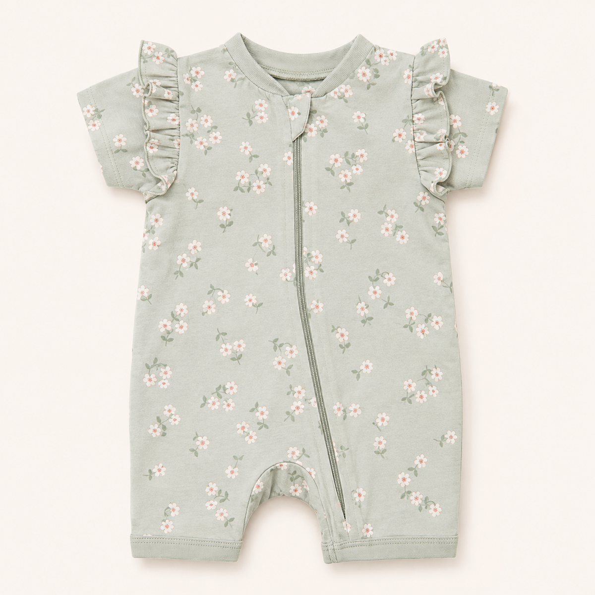 Green Floral Romper