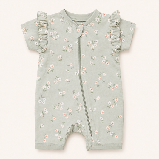 Green Floral Romper