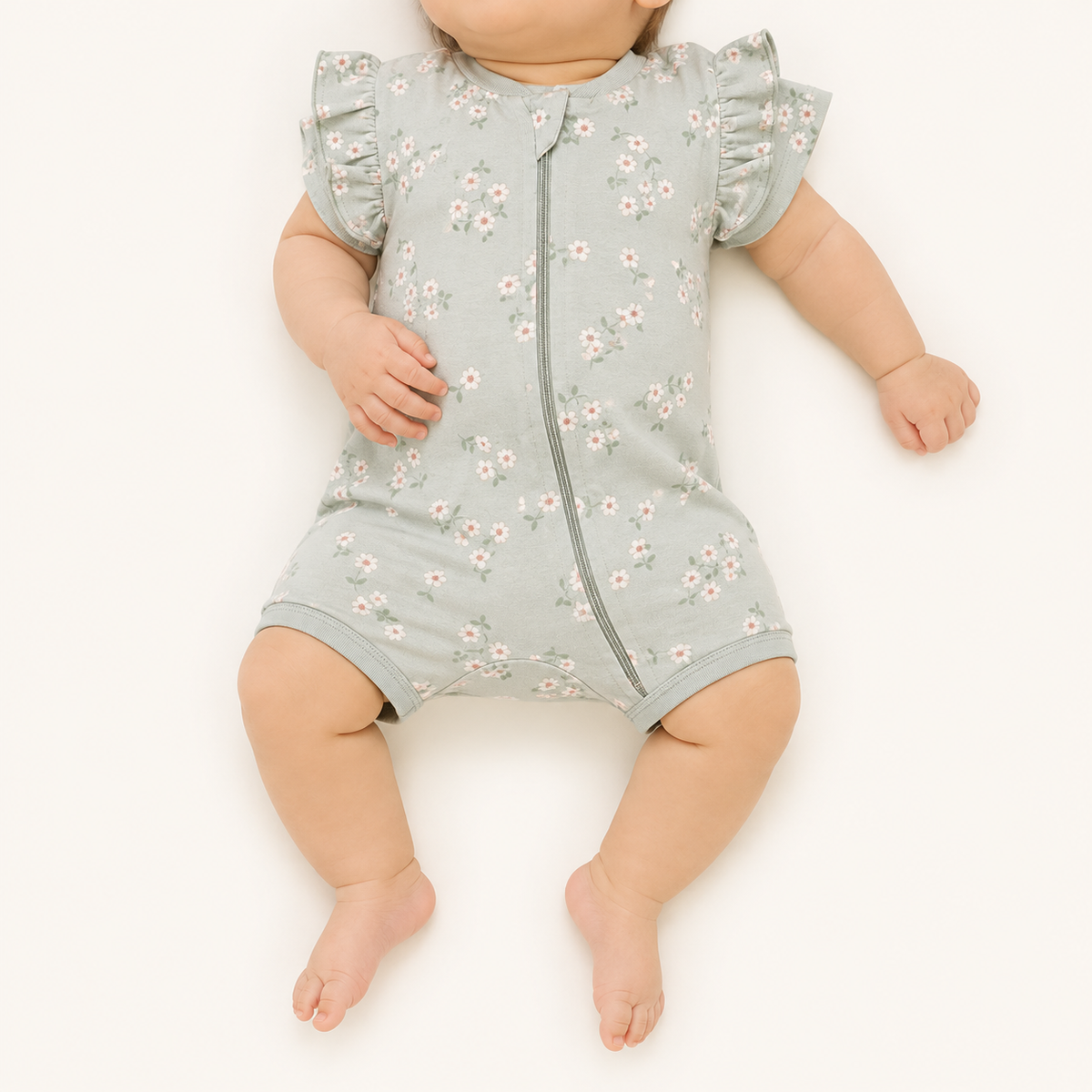Green Floral Romper