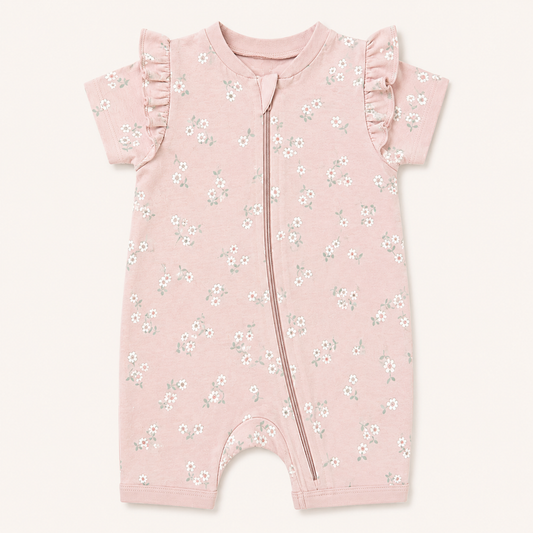 Pink Floral Romper
