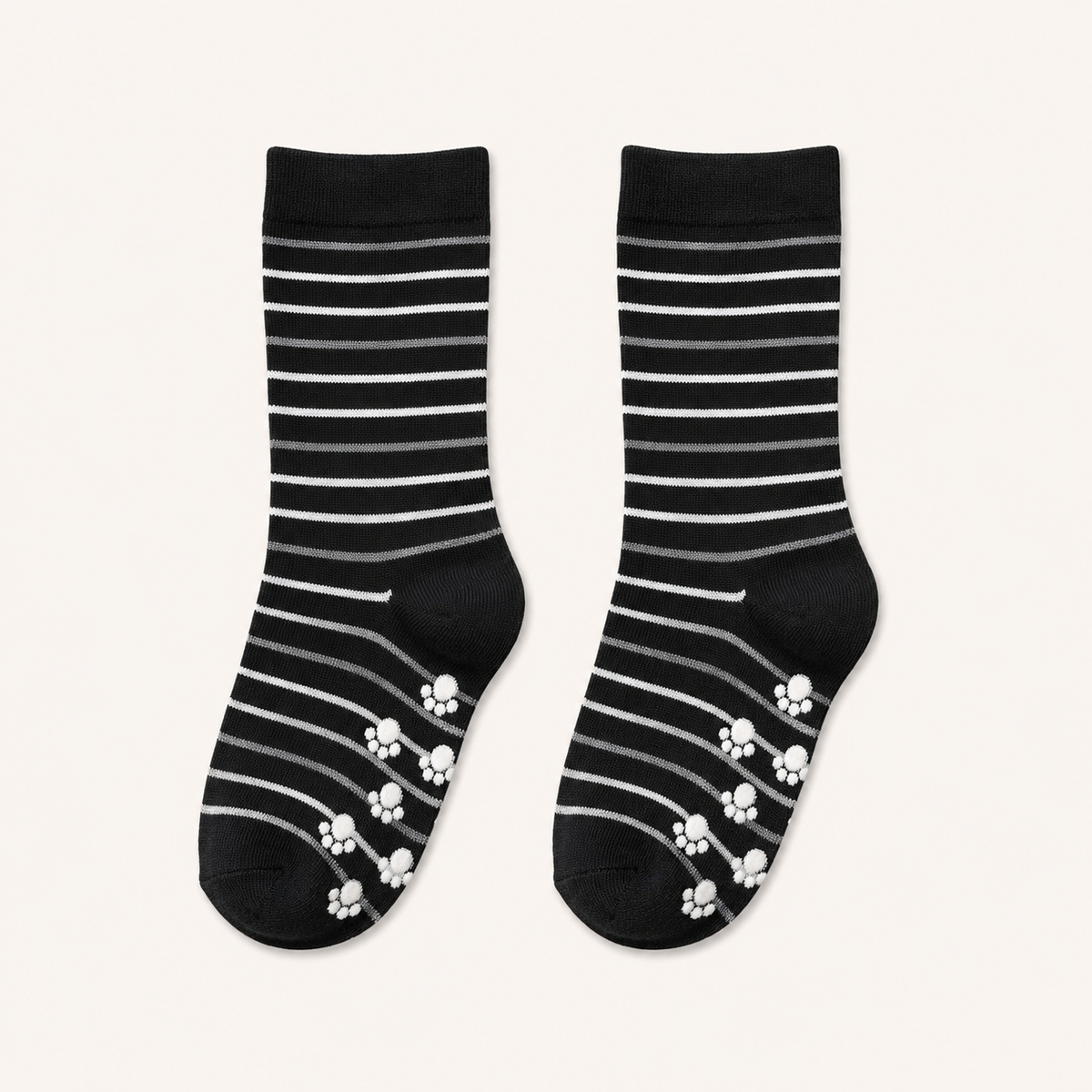 Black Paws Stripes Socks