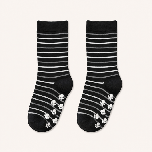 Black Paws Stripes Socks