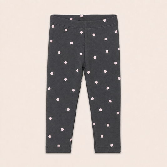 Dark Grey Polka Capri