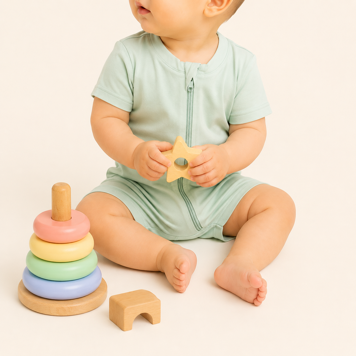 Lightgreen Bee Sleepy Romper