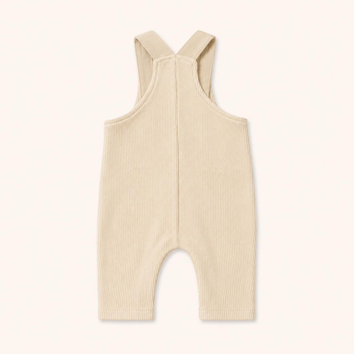 Beige pure cotton baby dungaree