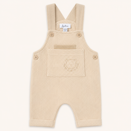 Beige pure cotton baby dungaree