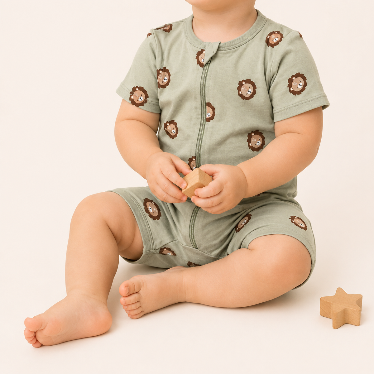 Green Lion Romper