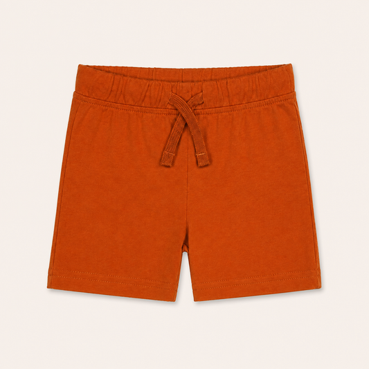 Light Orange Plain Shorts