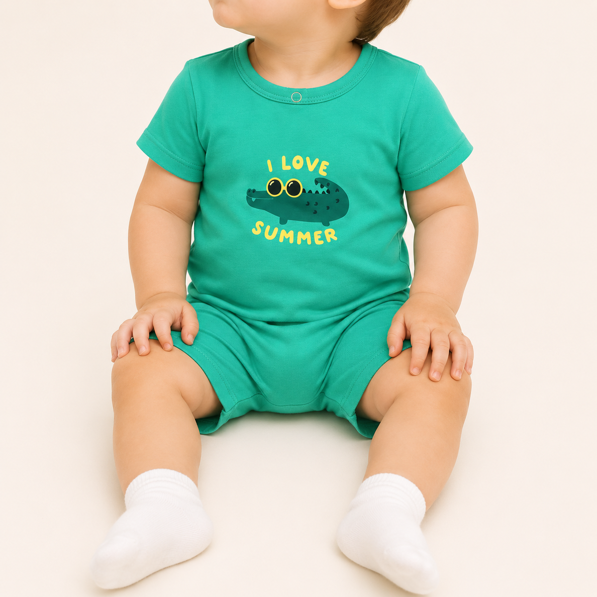 Green Crocodile Romper