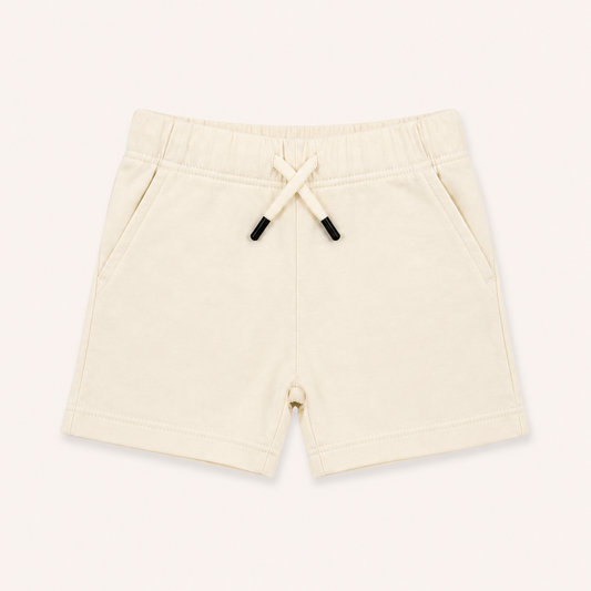 Off White Cotton Shorts