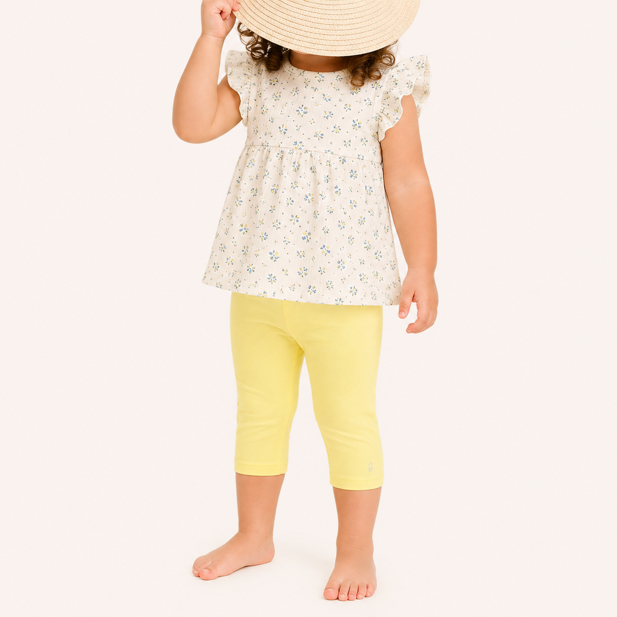 Plain Capri Tights -Lemon