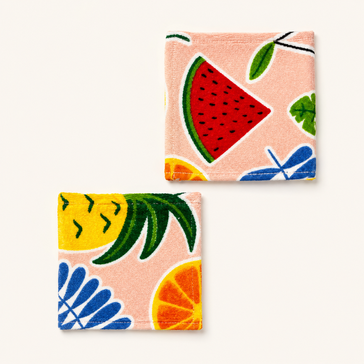 Tropical Print Kids Face Towel Set