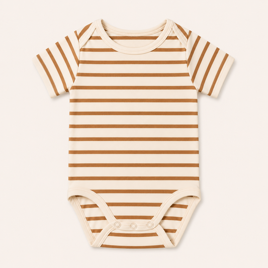 Stripes Beige & White Bodysuit