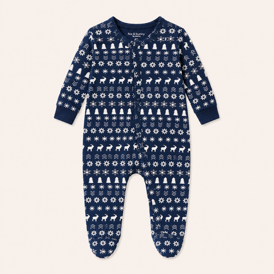 Blue Deer Holiday Romper