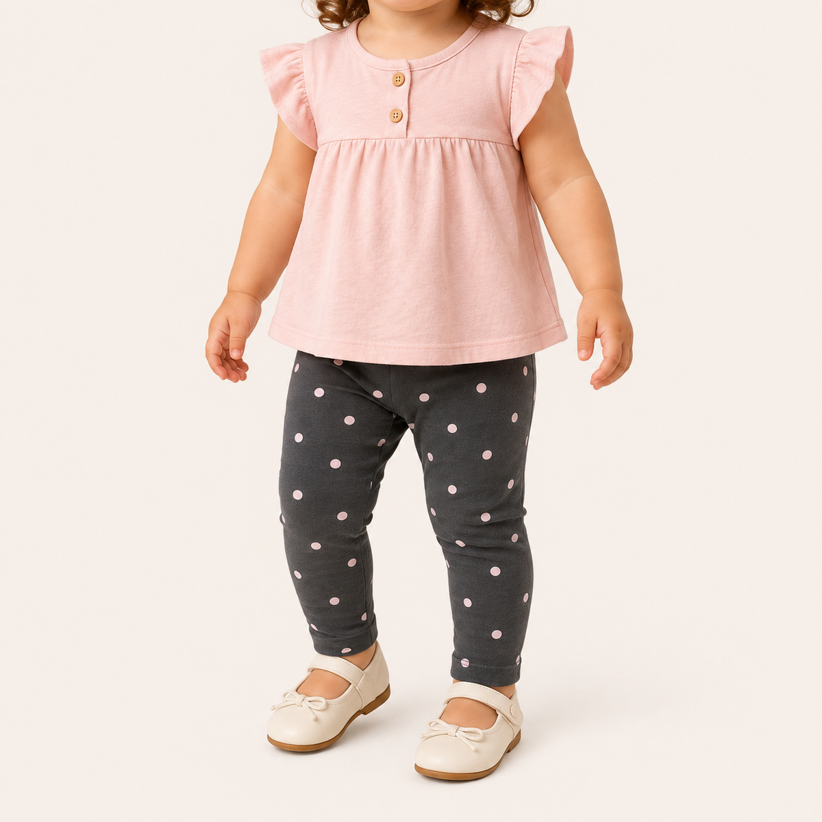 Dark Grey Polka Capri