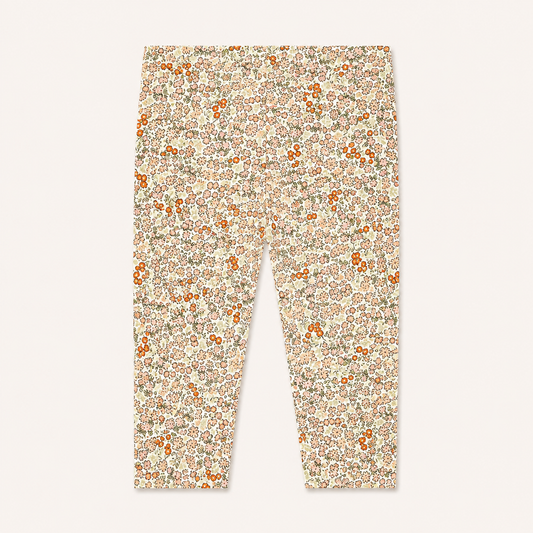 Beige Floral Legging