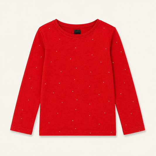 Red Glitter Dot Shirt
