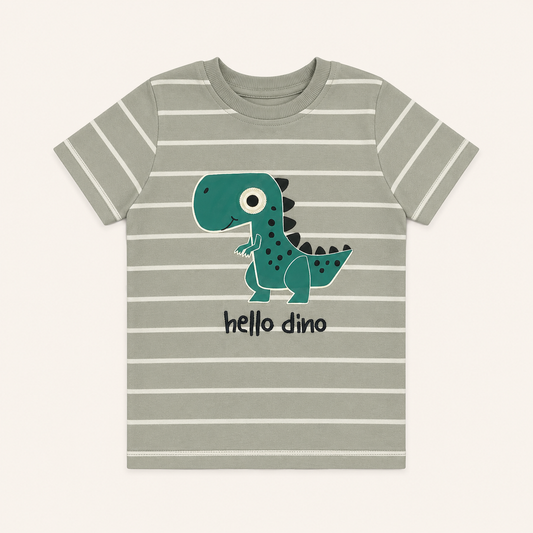 Hello Dino Half Sleeves T-Shirt