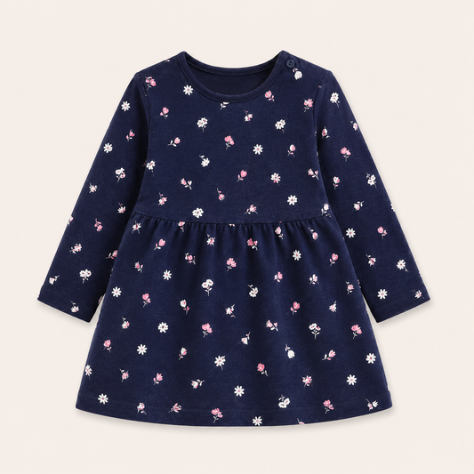 Navy Blue Floral Dress