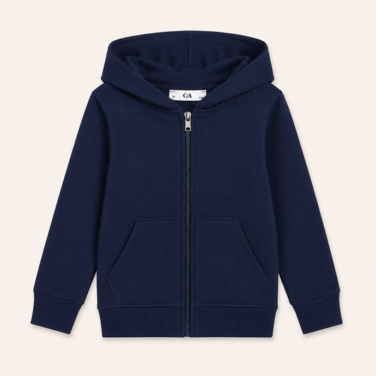 Navy Blue Zip-Up Hoodie