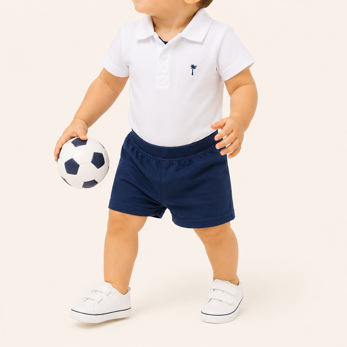 2 Piece Bodysuit & Shorts Set (White & Gray)