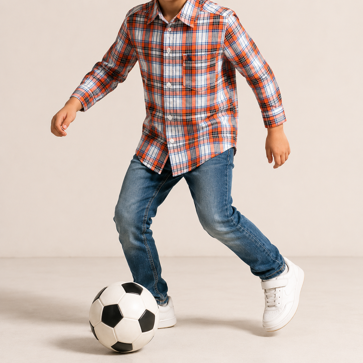 Carter's Orange Checkered Shirt