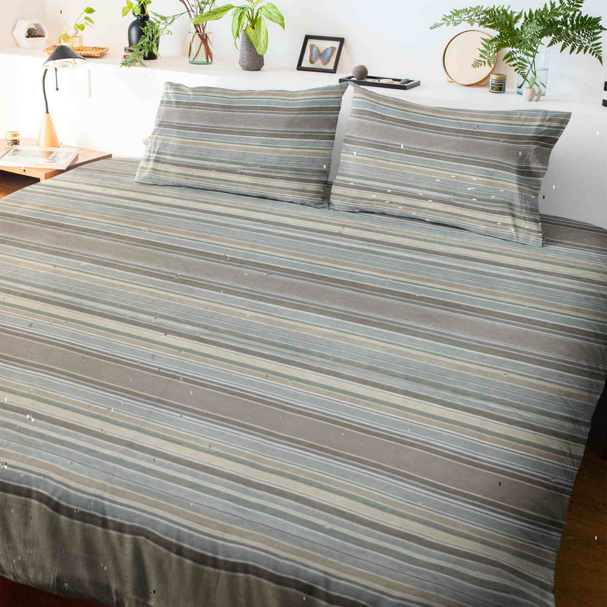 Grey Stripes Kids Bedsheet