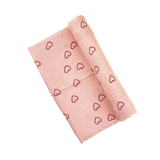 Pink Heart Baby Wrap Sheet